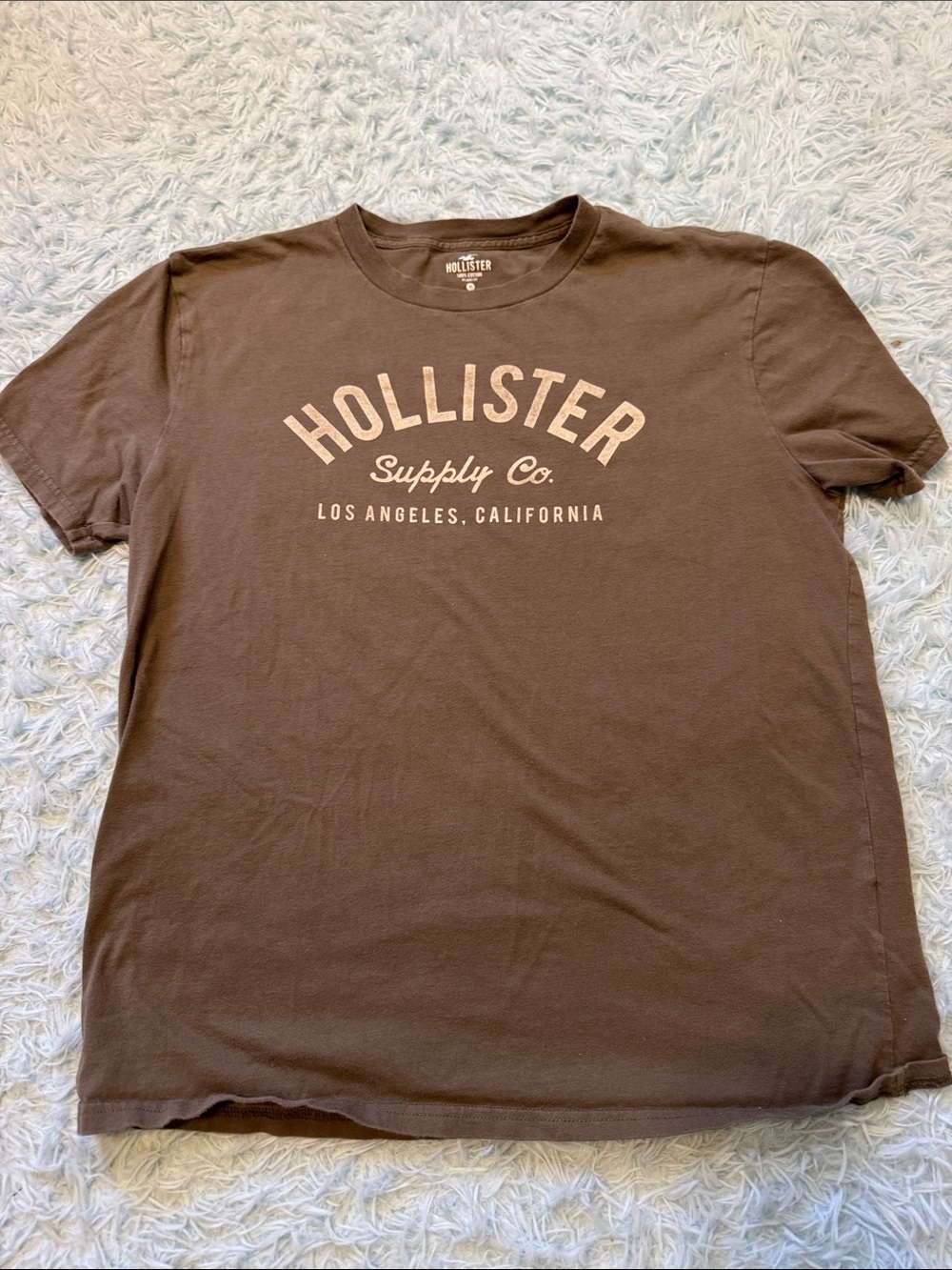 Hollister Brown Short Sleeve Logo Crew Tee medium 74